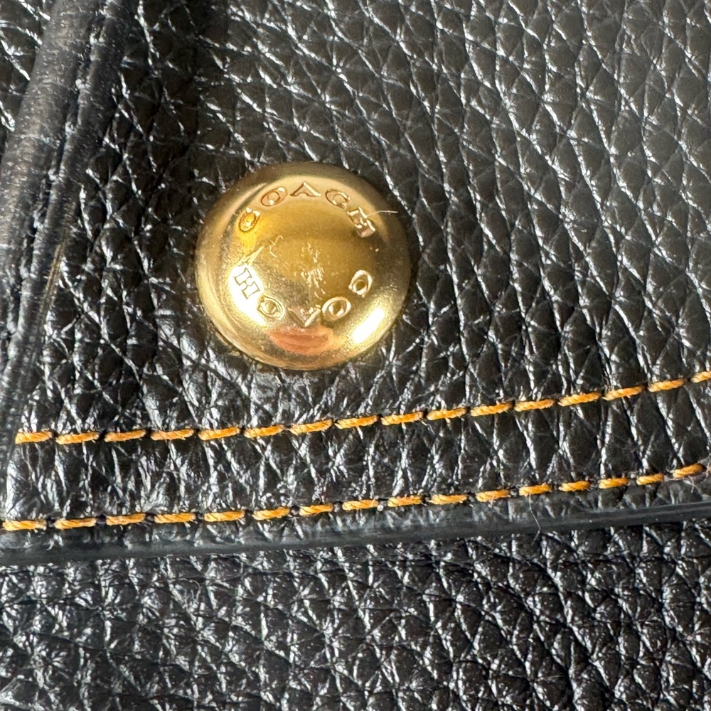 Coach Pennie Leather Mini Backpack Pebbled Leather Front Pocket Flap Bag Gold - Picture 8 of 10